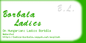 borbala ladics business card